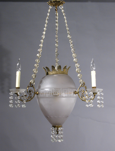 4-Light Neoclassical Crystal Chandelier